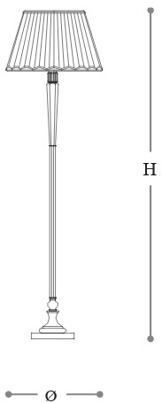 Dimensiones de la lámpara de pie 8052 Opera Italamp